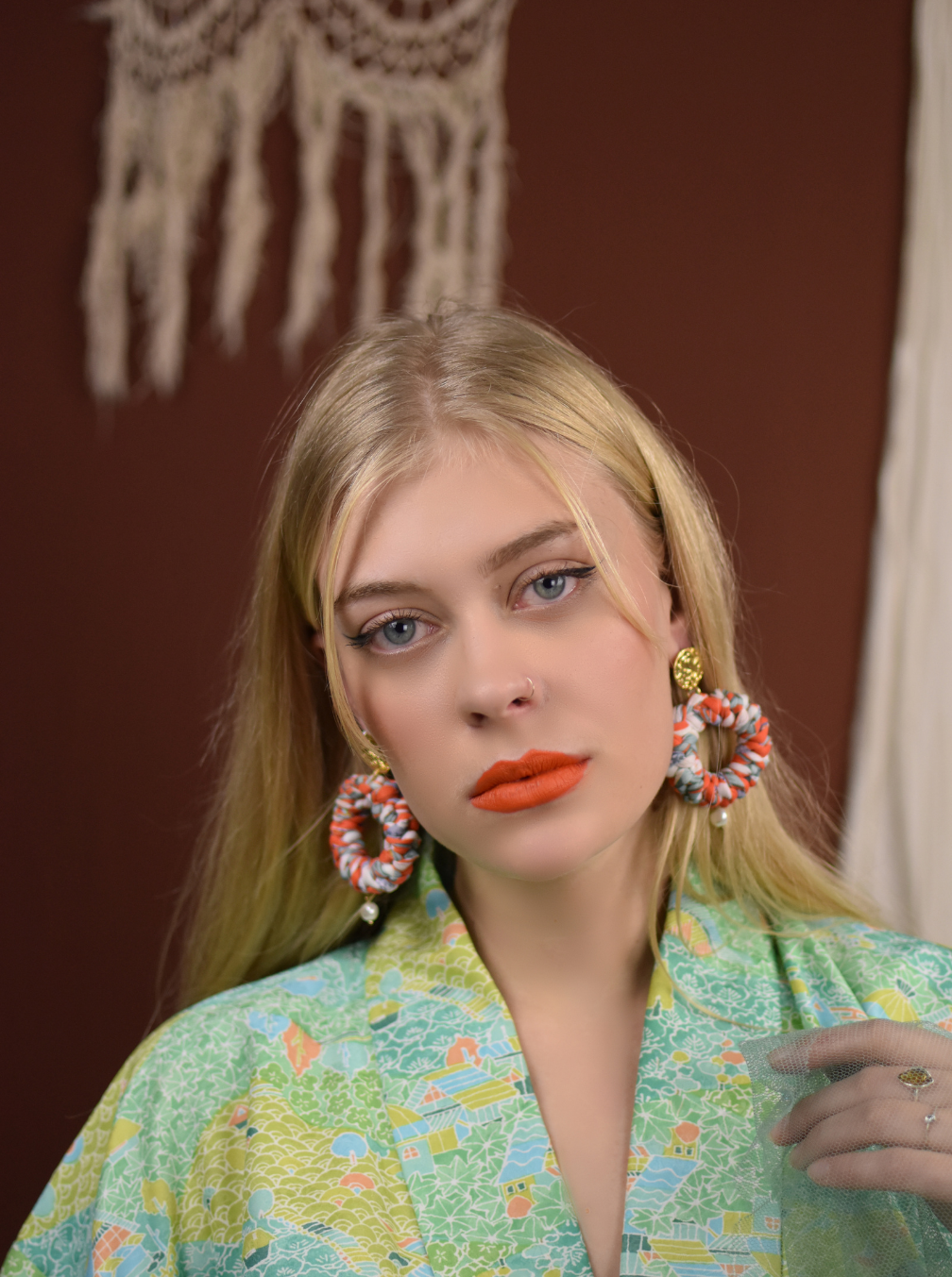 Boucles "Criolla Red Pearl"